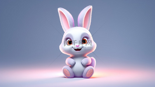 兔子卡通3d背景图片_可爱的兔子 3d 渲染