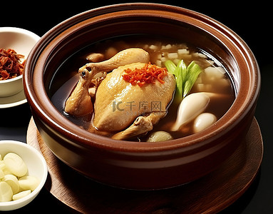 中国菜背景图片_韩国菜，中国汤鸡
