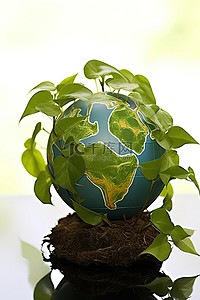 绿叶地球背景图片_绿叶地球仪地球仪与地球