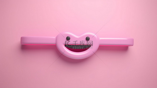 爱的沟通背景图片_微笑形状搜索栏的最小设计，文本在 3d 中的粉红色背景上