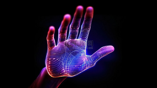 拿着3D全息指纹显示器的手