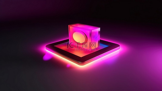 ins分享背景图片_带有空白区域的 3D 渲染中的 Instagram 图标徽标