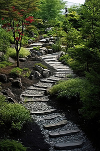 花园户外背景图片_日本花园的户外景观设计理念