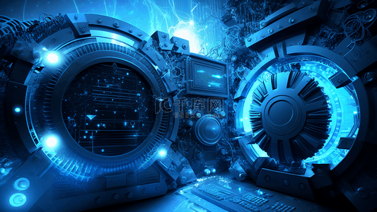 蓝色科科技背景背景图片_未来机械蓝色背景