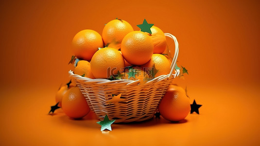 橙色圆圈背景图片_节日圣诞节概念中的 3d 橙色篮球