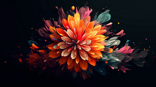 植物花瓣树叶背景图片_花朵抽象装饰插画