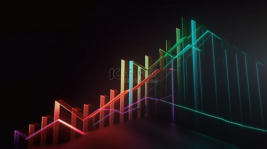 说明背景背景图片_上升的 3d 箭头用 3d 渲染说明股市增长的上升趋势