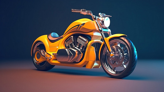 孤立背景下快速摩托车的 3D 渲染插图