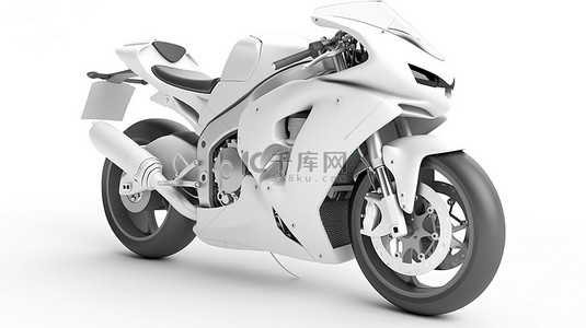 超级运动背景图片_超级运动摩托车的孤立白色背景 3D 插图