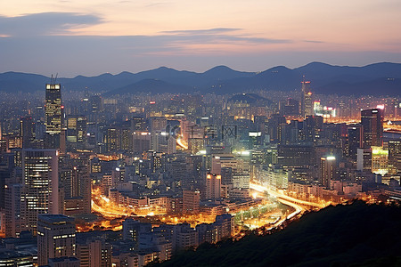 首尔天际线夜景