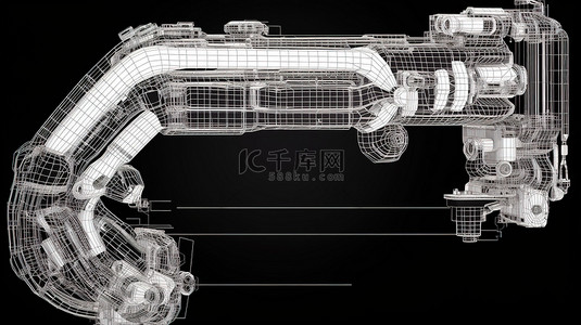 格式合同背景图片_线框技术机械臂的 3d eps10 格式渲染