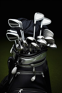 高尔夫球杆图形背景图片_高尔夫球手将球杆放在包里