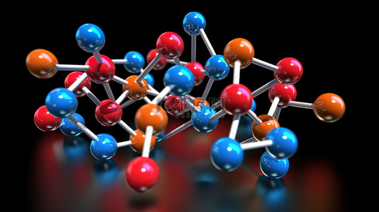 化学公式背景图片_关键氨基酸缬氨酸的分子模型