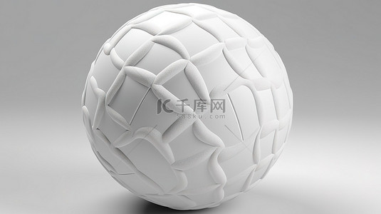 在白色背景上隔离的 3d 渲染中的标准白色排球