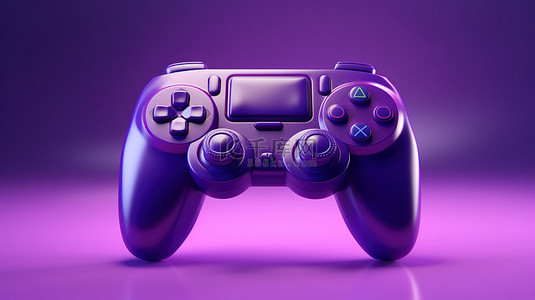 电脑紫色背景背景图片_充满活力的紫色游戏控制器的 3D 插图