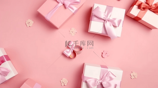 盒子粉色背景图片_粉色的礼物包装