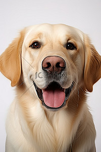拉布拉多白色背景图片_金毛猎犬肖像白色 259x186px