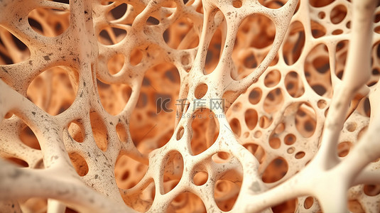 海绵背景图片_具有海绵质地骨质疏松症主题的多孔骨组织的 3d 渲染插图