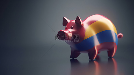 存钱罐 3d 渲染表示斯洛伐克的积极经济增长