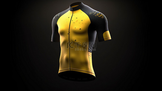 骑行服背景图片_以 3d 呈现的黄色自行车运动衫