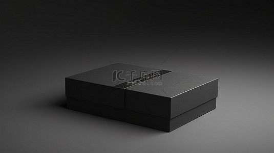企业介绍背景图片_企业品牌样机滑动抽屉黑色纸板箱，带空白包装设计 3D 渲染