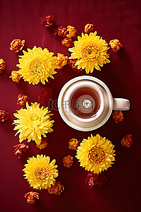 中药茶背景图片_花菊花茶中药茶或中药茶在亚洲市场销售