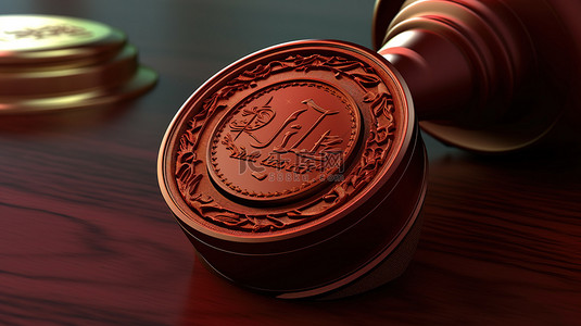 皇家批准的印度卢比货币的官方 3D 插图，带蜡封签名