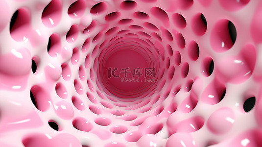灰色背景图片_3D 渲染抽象背景，带有粉红色圆形切口
