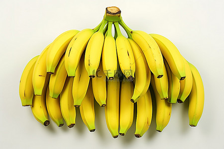 几个绿色背景图片_几个黄色的香蕉，顶部是绿色的