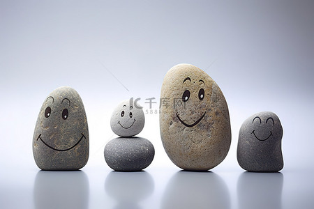 五块岩石连续微笑的岩石