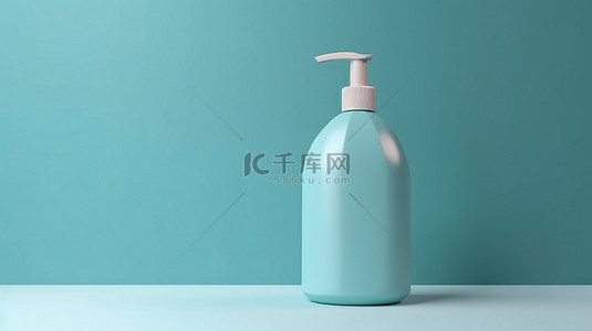 简约沐浴露背景图片_3D 渲染中的简约沐浴露或洗发水泵瓶，用于美容和身体护理报告