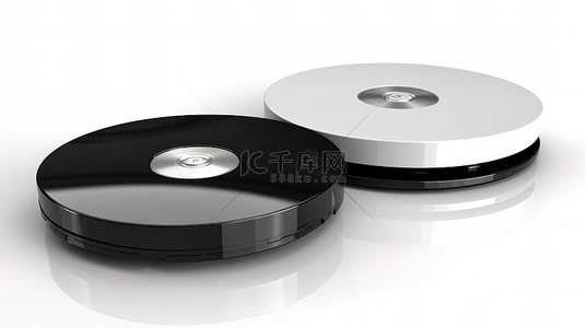 cd4插画背景图片_没有标签的单色 CD 集的独立 3D 渲染