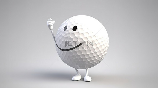 时尚体育背景图片_异想天开的 3D 休闲角色玩白色高尔夫球
