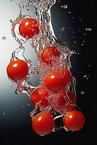 红樱桃西红柿掉进水里