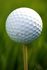 高尔夫球头像背景图片_球座上有一根绳子的高尔夫球
