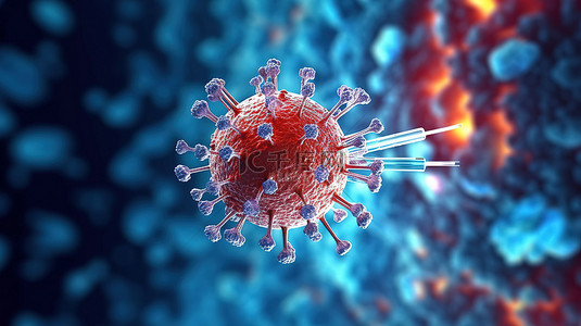 九价疫苗背景图片_3d 插图中冠状病毒疫苗的表面概念