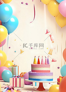 好吃实惠的标语背景图片_蛋糕生日派对气球