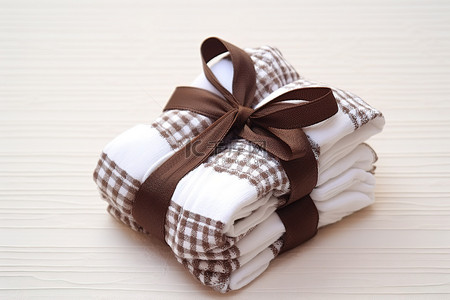 婴儿全棉尿布背景图片_将尿布上的婴儿毛巾束折叠起来