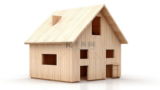 赵州桥剪影背景图片_胶合板面板，在 3D 渲染的白色背景上带有剪出的房屋轮廓