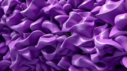 3D 渲染紫色背景与抽象实体设计