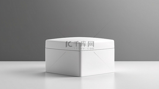 白色背景塑料化妆品容器的渲染 3D 插图