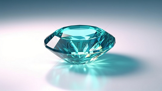 圆形宝石背景图片_圆形海蓝宝石宝石的 3d 渲染