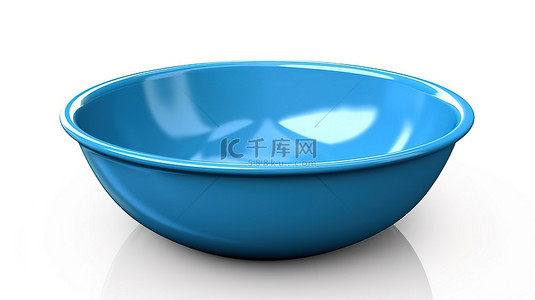 洗锅背景图片_3d 渲染白色背景与孤立的蓝色塑料洗脸盆