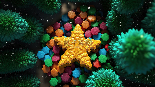 聖誕薑餅背景图片_托马斯圣诞树上的甜蜜节日饼干