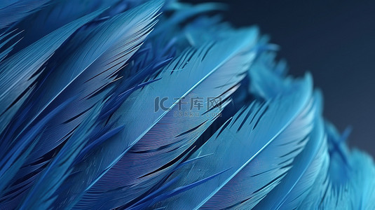 和平抗美援朝背景图片_带有蓝色渐变羽毛和平面的特写鸟翼的 3D 渲染