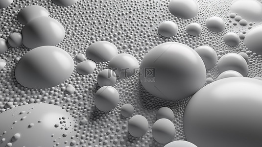 气泡光背景图片_强光背景抽象插图上的 3D 渲染灰色纹理气泡