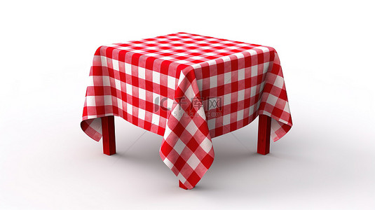 丝绸桌子背景图片_在 3d 中创建的白色背景上没有对象的红色桌布