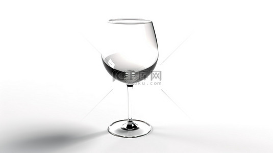 3d 渲染的孤立酒杯，白色背景上没有内容