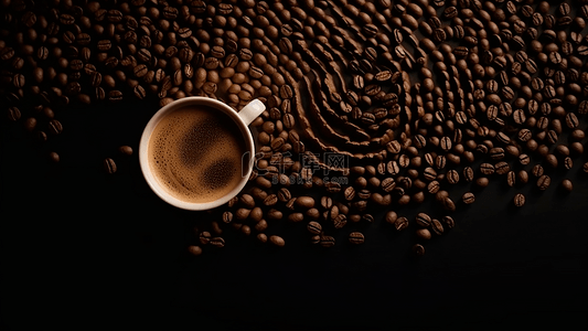 咖啡豆热咖啡商业背景