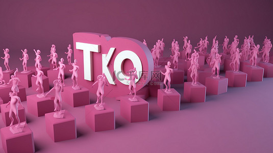 在 tiktok 上获得 10k 关注者的插图的 3d 渲染